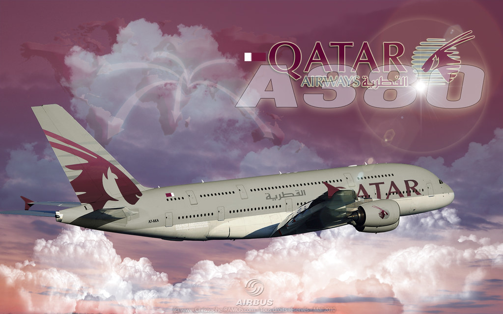 Wallpaper - A380 - Qatar Airways - Msn 127 - Cs4 - A380 - 1024x640 Wallpaper  
