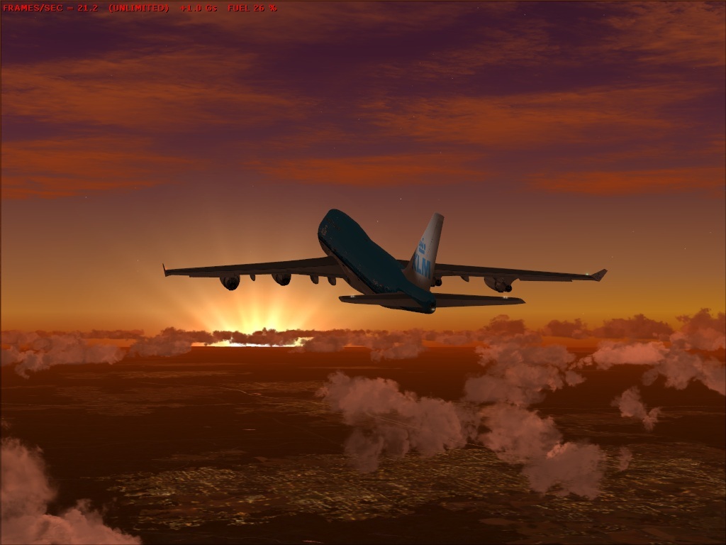 Klm Sunset - HD Wallpaper 