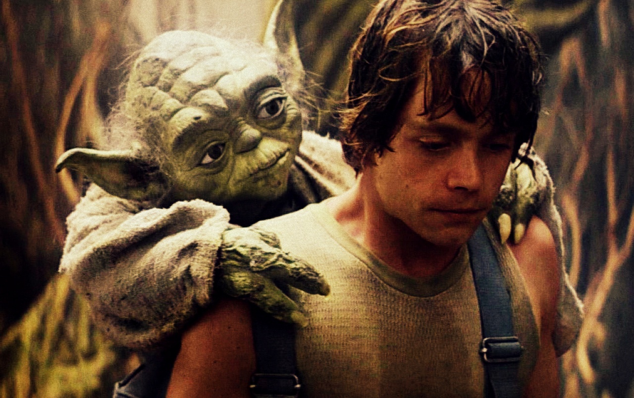 Yoda is the Best Jedi - Yoda on Luke's back