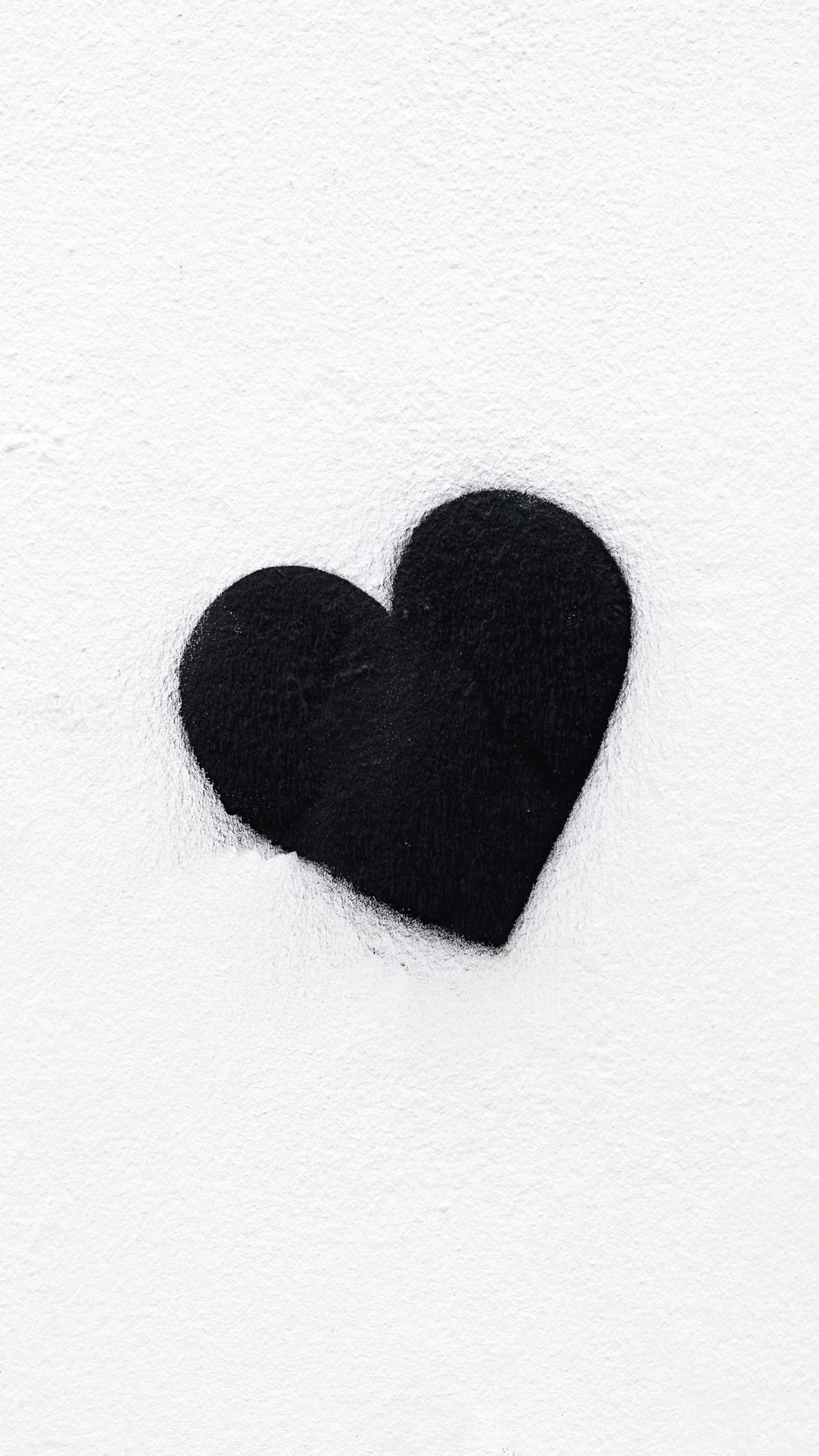 Wallpaper Heart, Bw, Love, Black, White, Minimalism - One Heart Background  Black And White - 938x1668 Wallpaper 