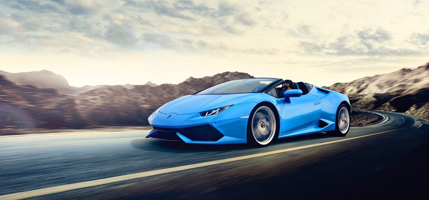 Lamborghini Huracan Spyder Blue - HD Wallpaper 