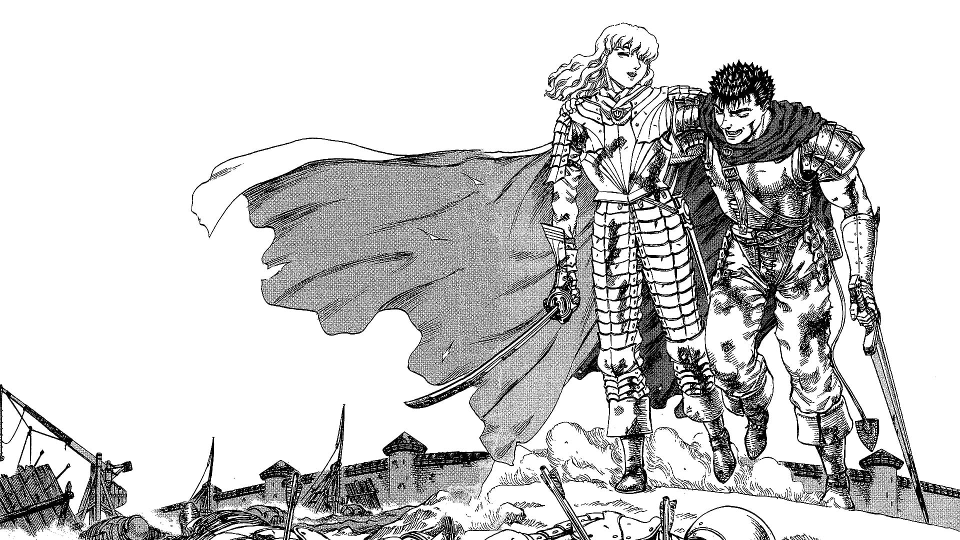 Guts And Griffith Manga - HD Wallpaper 