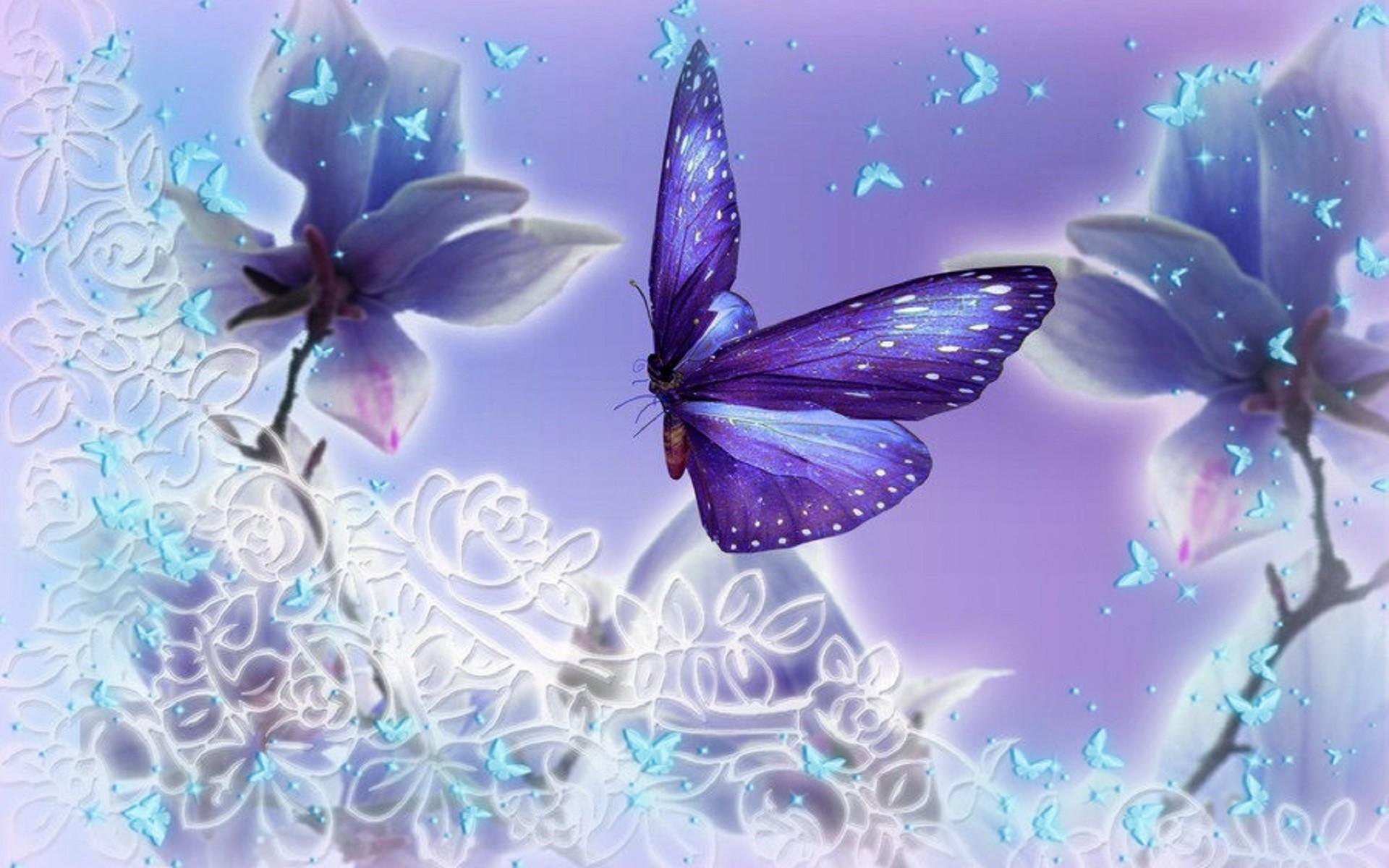 Beautiful Butterfly Wallpaper - Purple Butterfly Background - HD Wallpaper 