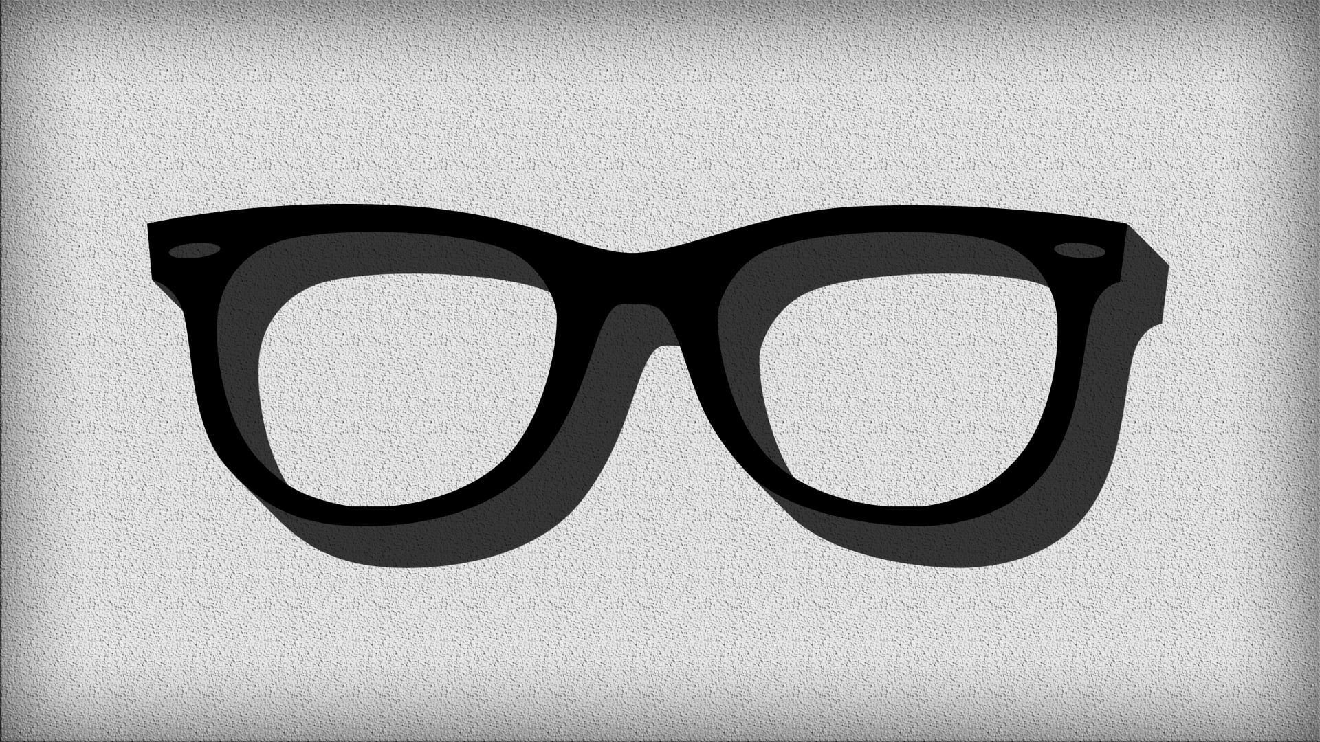 Black Frame Glasses Illustration - HD Wallpaper 