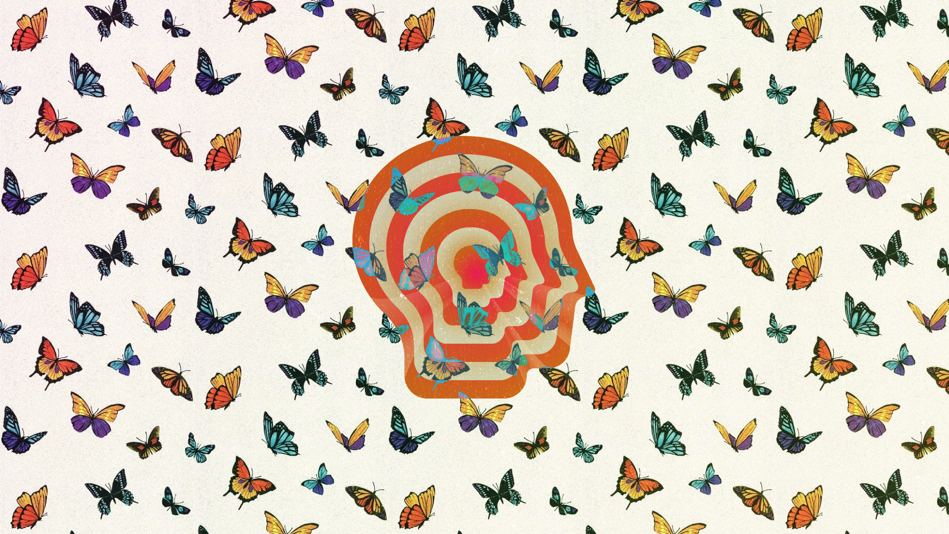 Papel De Parede Head Butterfly Screen Pattern Padr%c3%a3o - Butterfly Wallpaper Bunnings - HD Wallpaper 