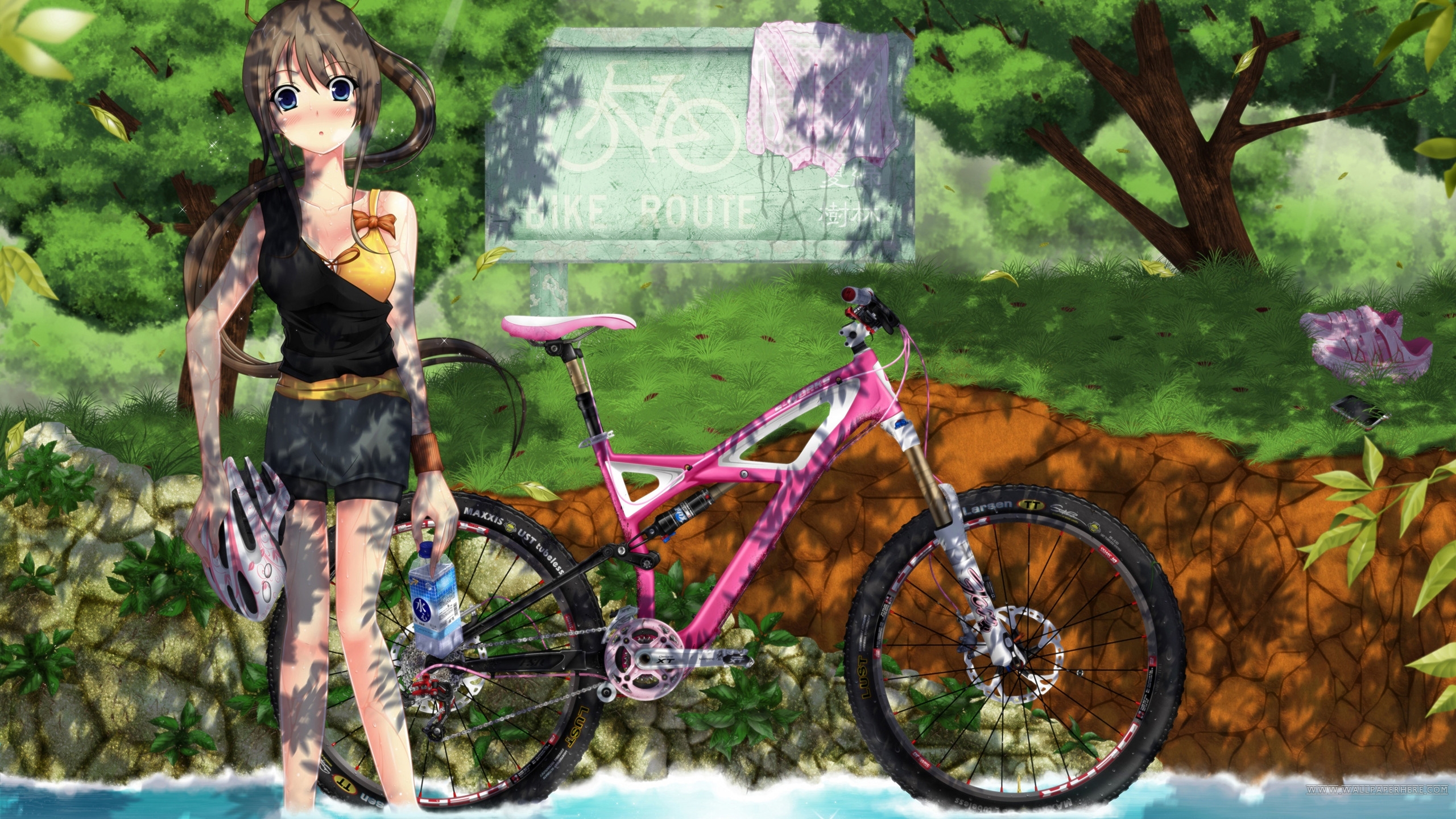 Bike And Girl Wallpaper - HD Wallpaper 