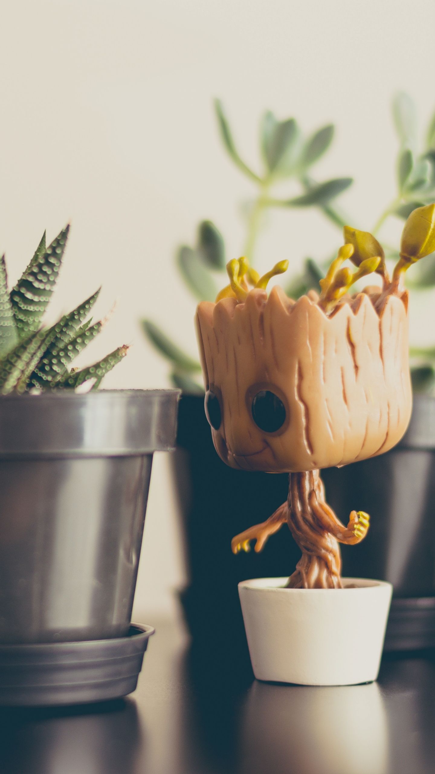 Baby Groot With Plants - HD Wallpaper 