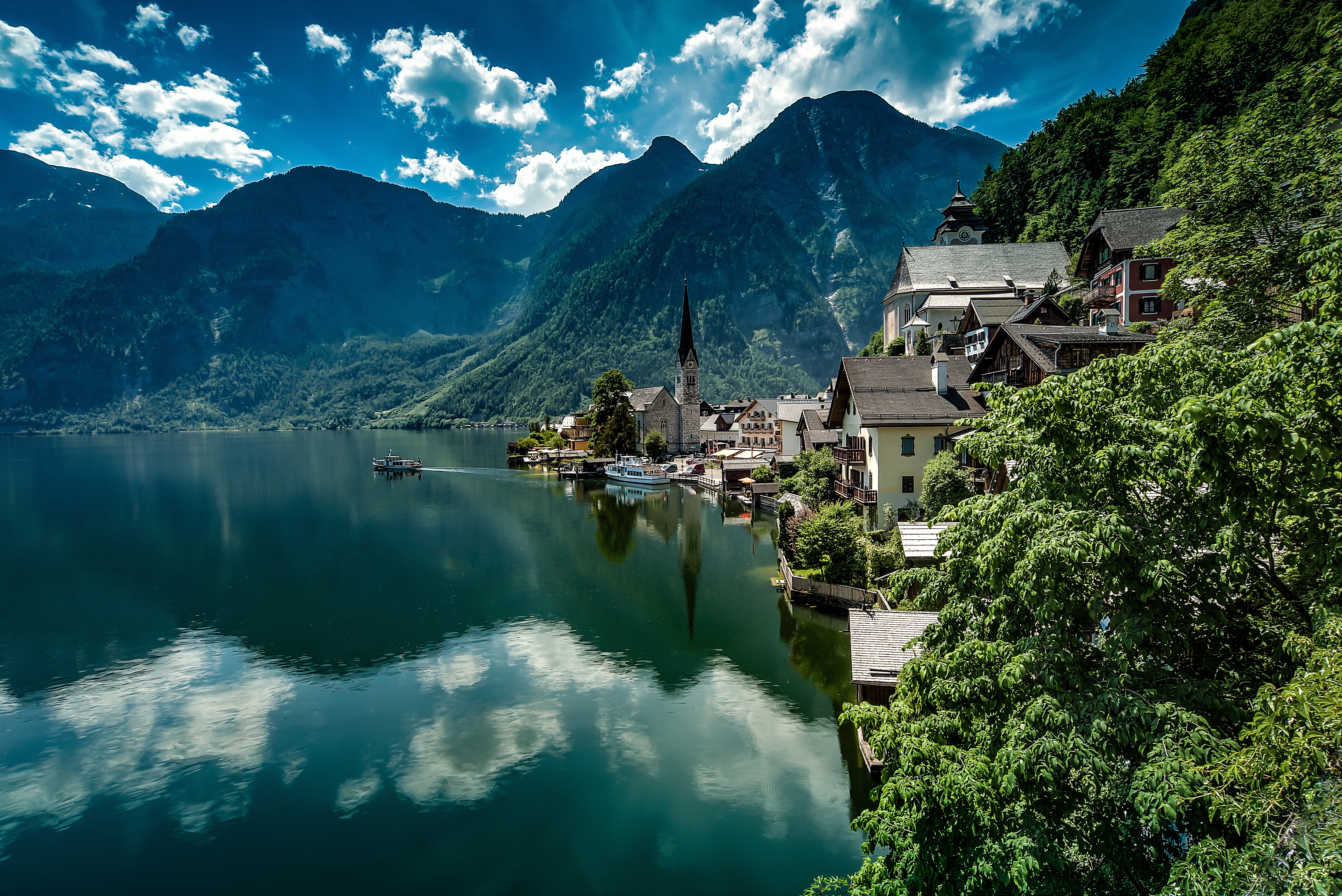 Hallstatt, Austria, Lake Hallstatt, Alps - HD Wallpaper 