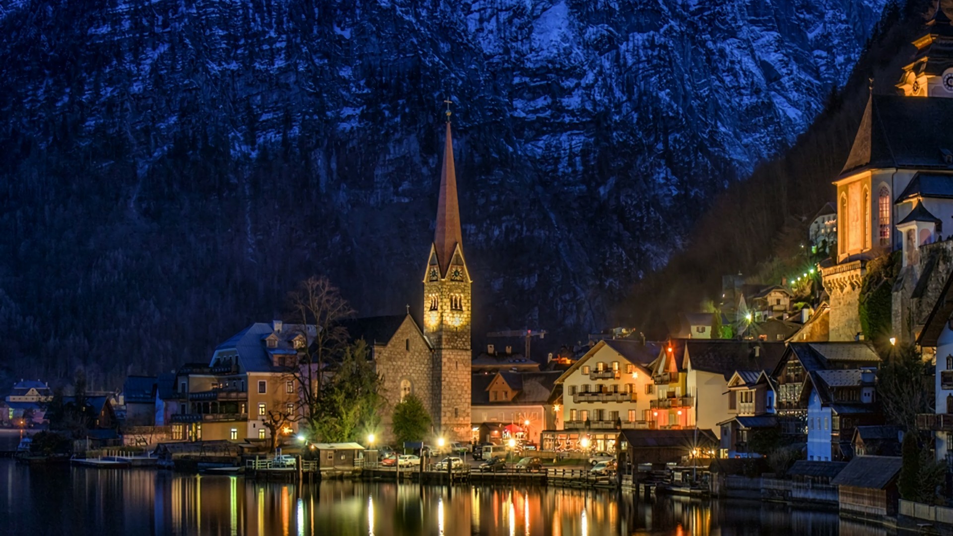 #1663010271, Hallstatt - Night - HD Wallpaper 