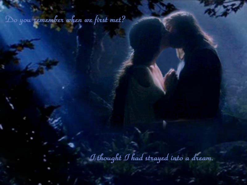 Arwen And Aragorn Wallpaper - Arwen And Aragorn In Rivendell - HD Wallpaper 