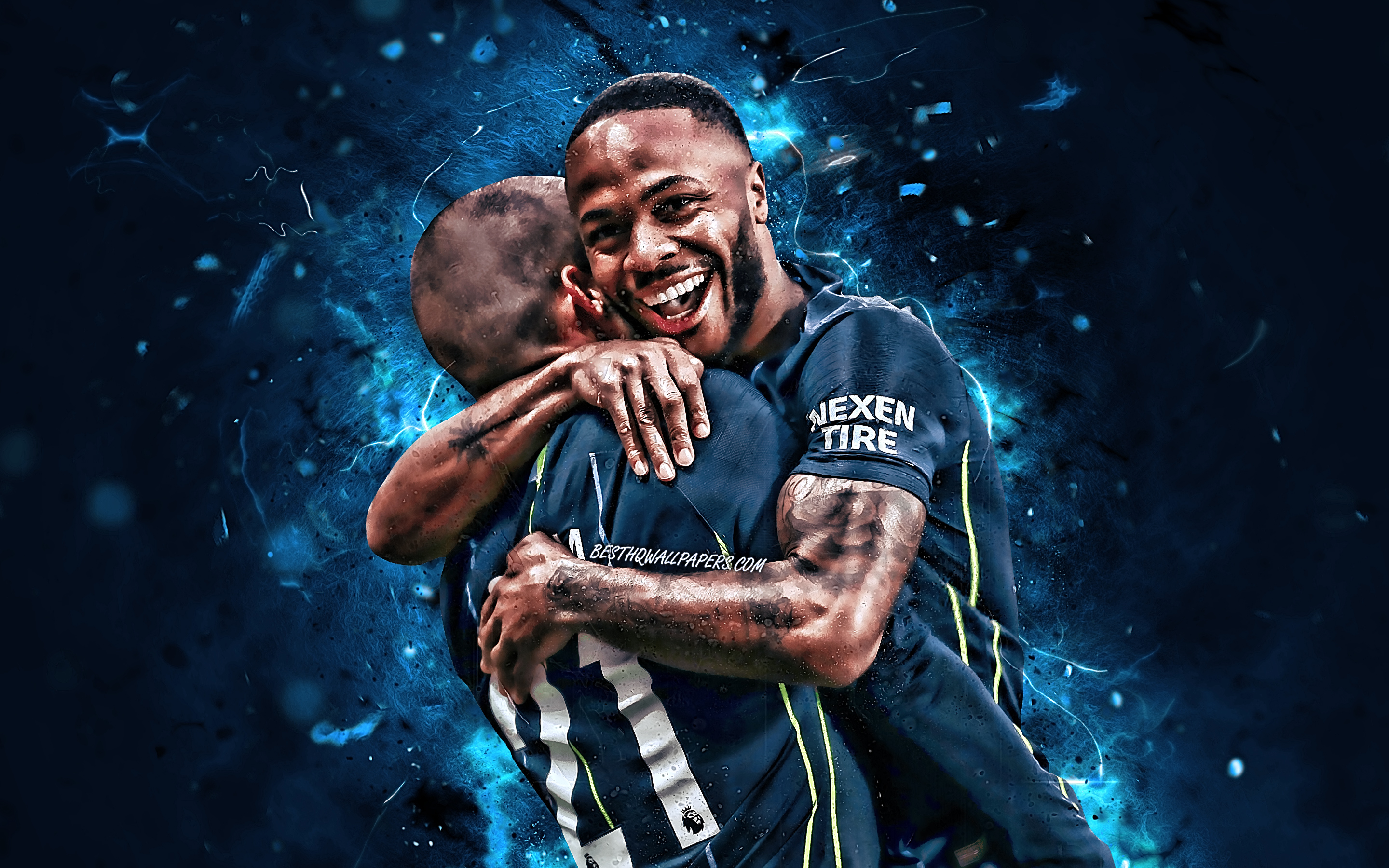 Raheem Sterling, David Silva, Goal, Manchester City - Illustration - 2880x1800 Wallpaper Raheem Sterling, David Silva, Goal, Manchester City - Illustration - 2880x1800 Wallpaper