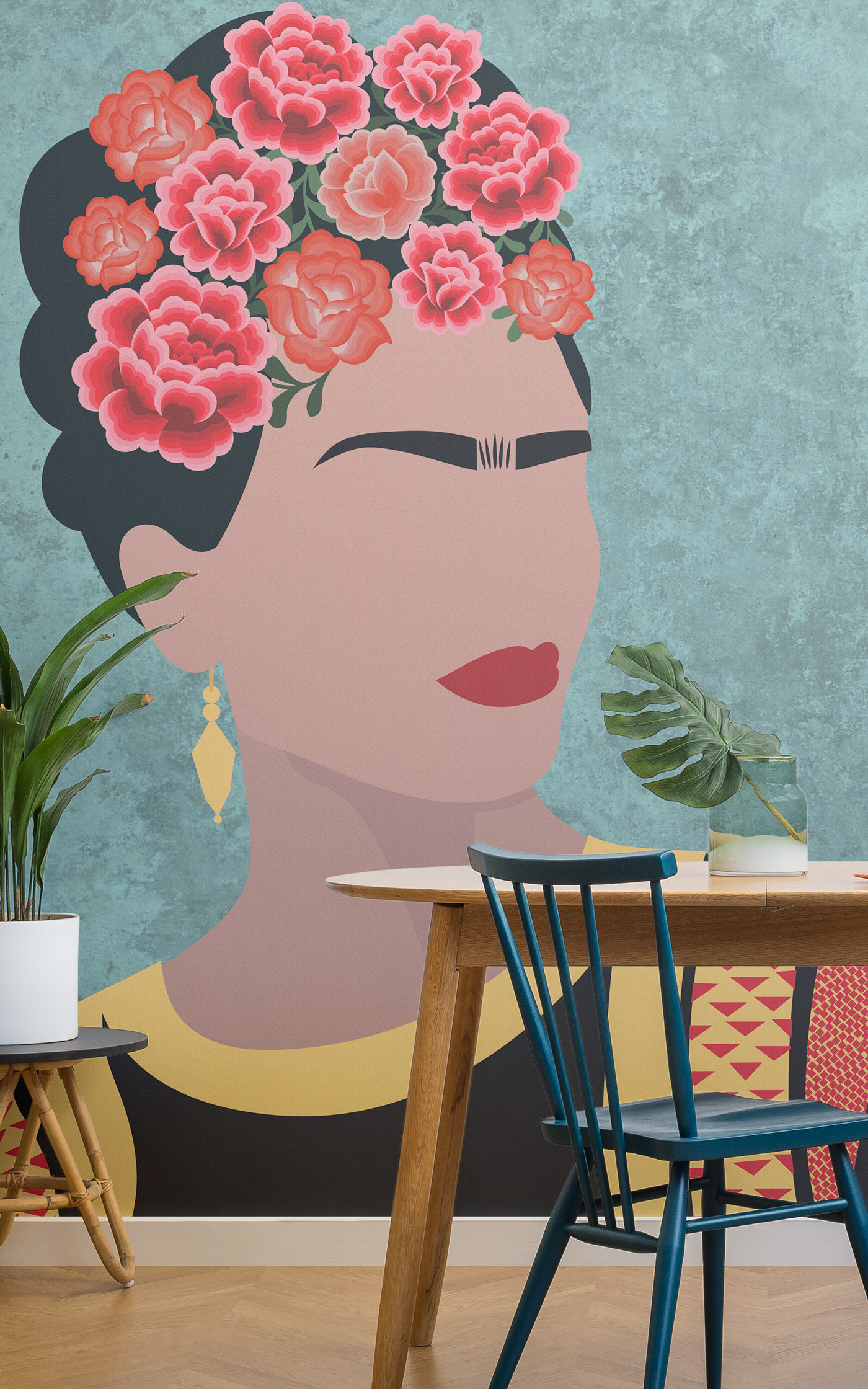 Mexican Florals - Frida Kahlo - HD Wallpaper 