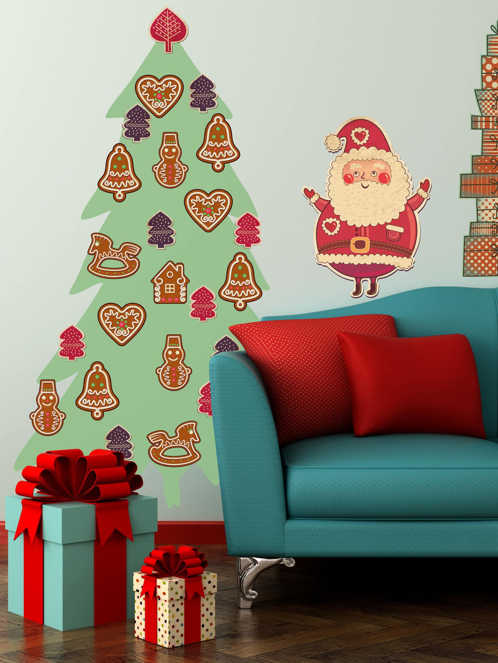 Pared Adornada Para Navidad - HD Wallpaper 