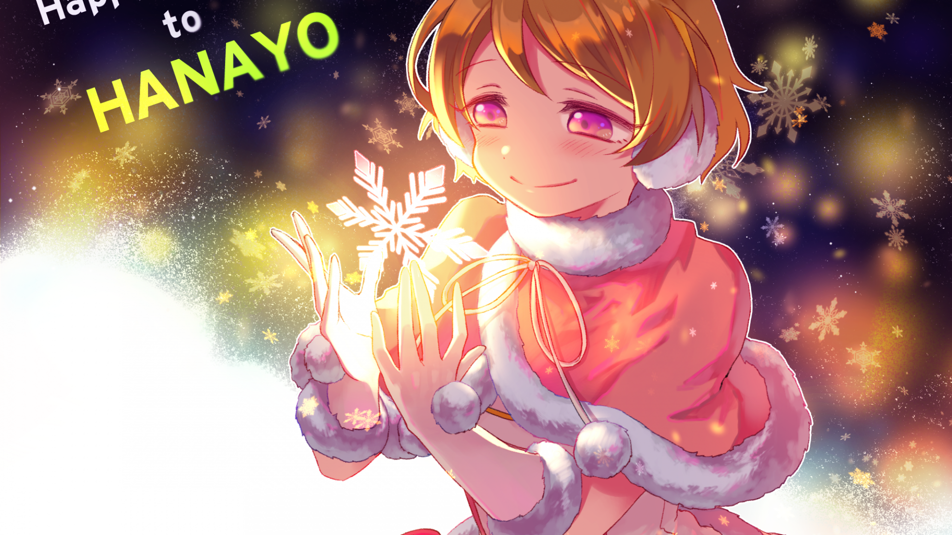 Koizumi Hanayo, Love Live, Blonde, Cape, Winter, Happy - Hanayo Koizumi Birthday - HD Wallpaper 