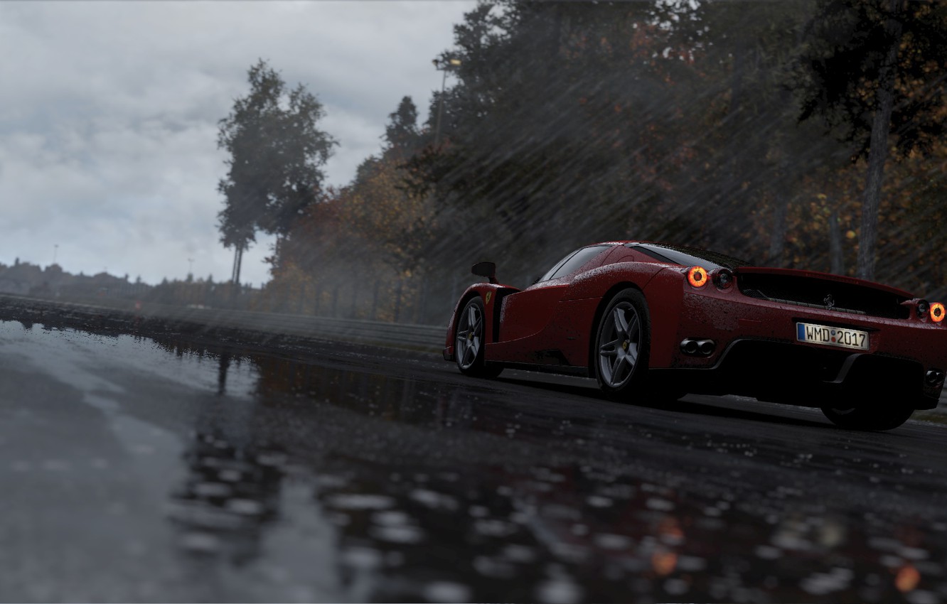 Photo Wallpaper Rain, Track, Race, Slightly Mad Studios, - Project Cars 2 Rain - HD Wallpaper 