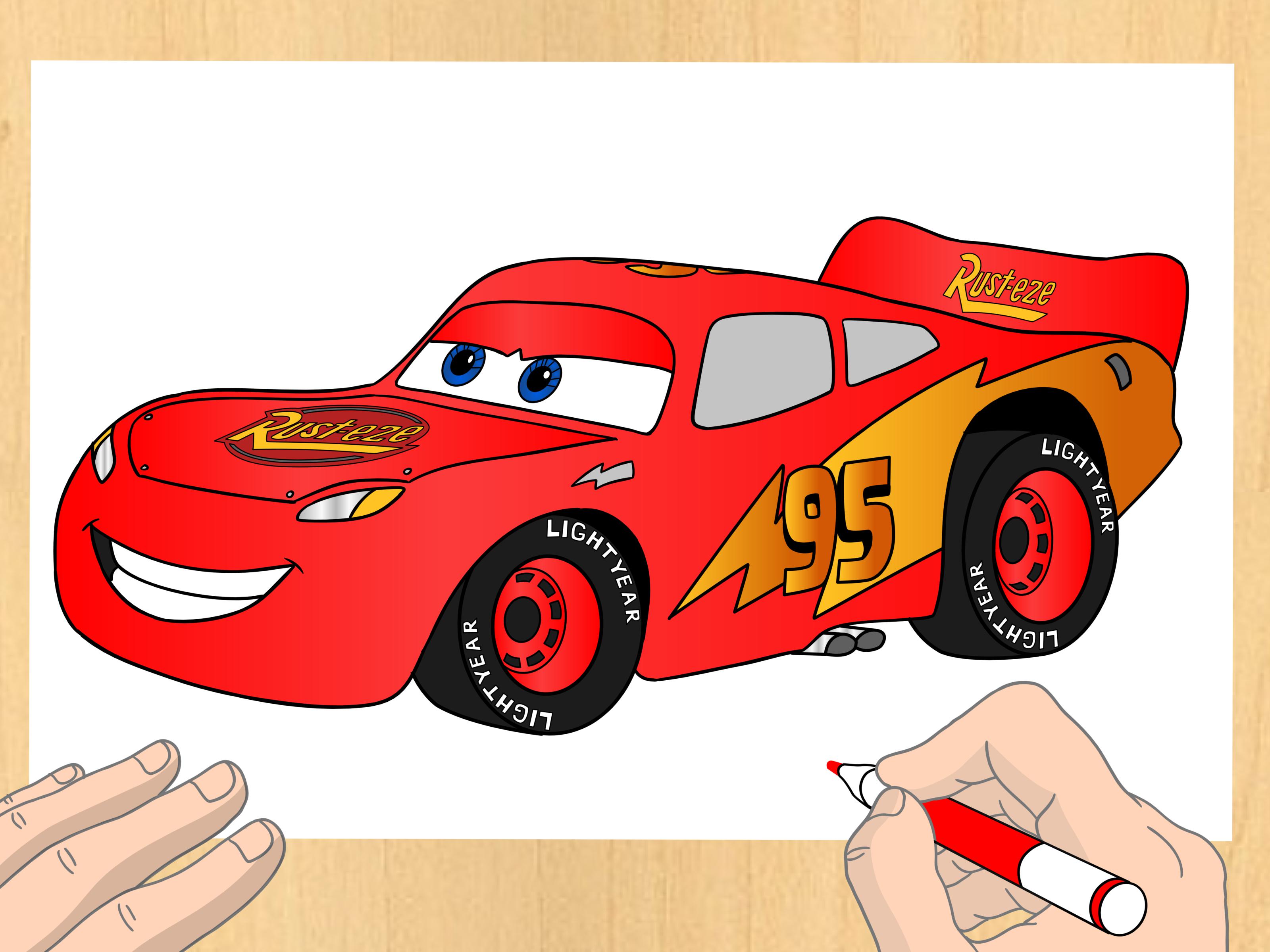 Image Titled Draw Lightning Mcqueen Step - Como Dibujar Un Cars Paso A Paso - HD Wallpaper 