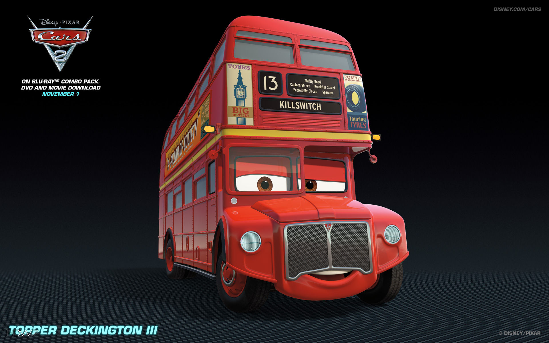 Cars 2 The Video Game Topper Deckington 3 Widescreen - Bus From Cars Movie  - 1920x1200 Wallpaper 
