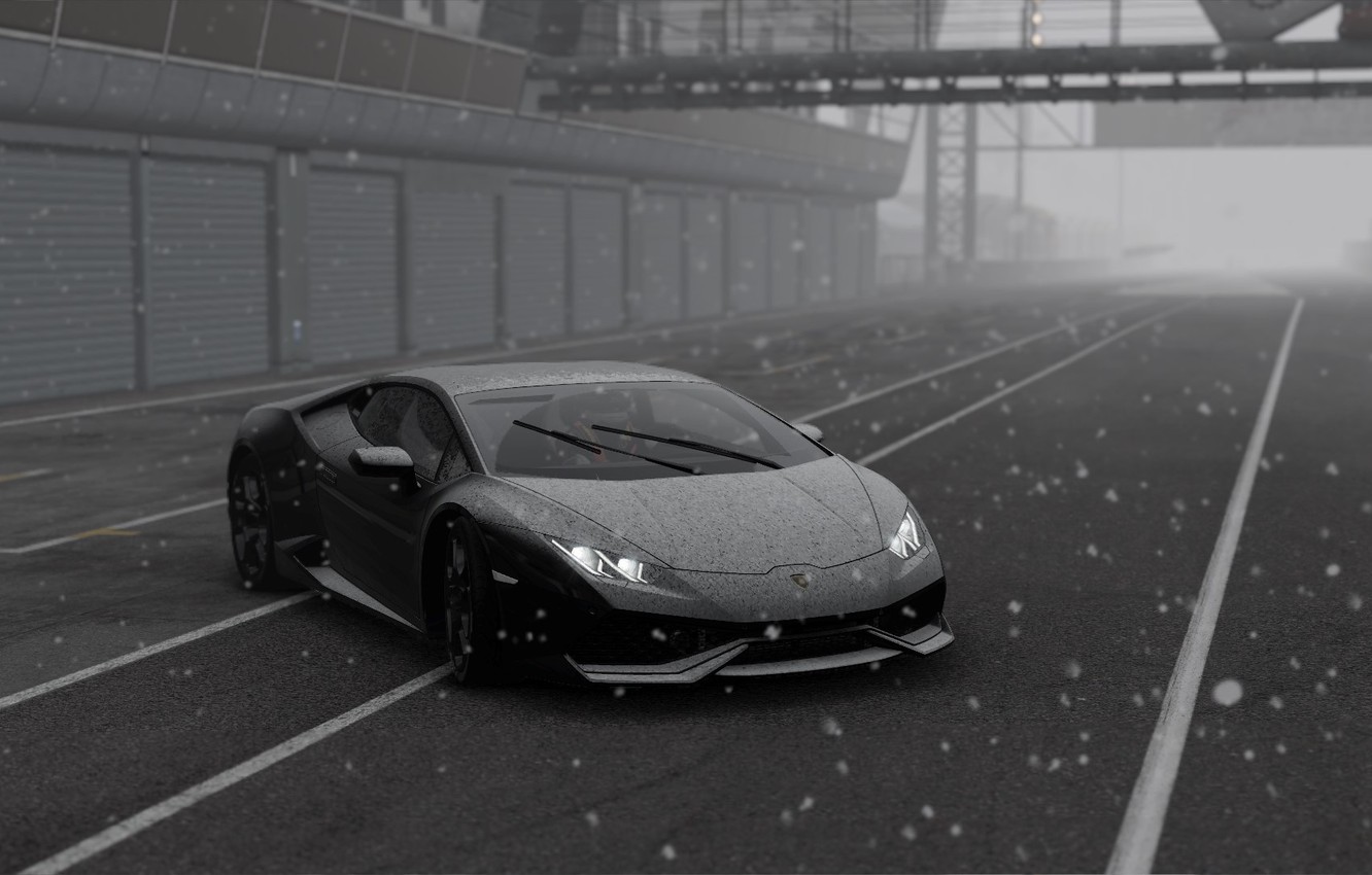 Photo Wallpaper Winter, Lamborghini, Huracan, Project - Project Cars 2 Lamborghini Huracan - HD Wallpaper 