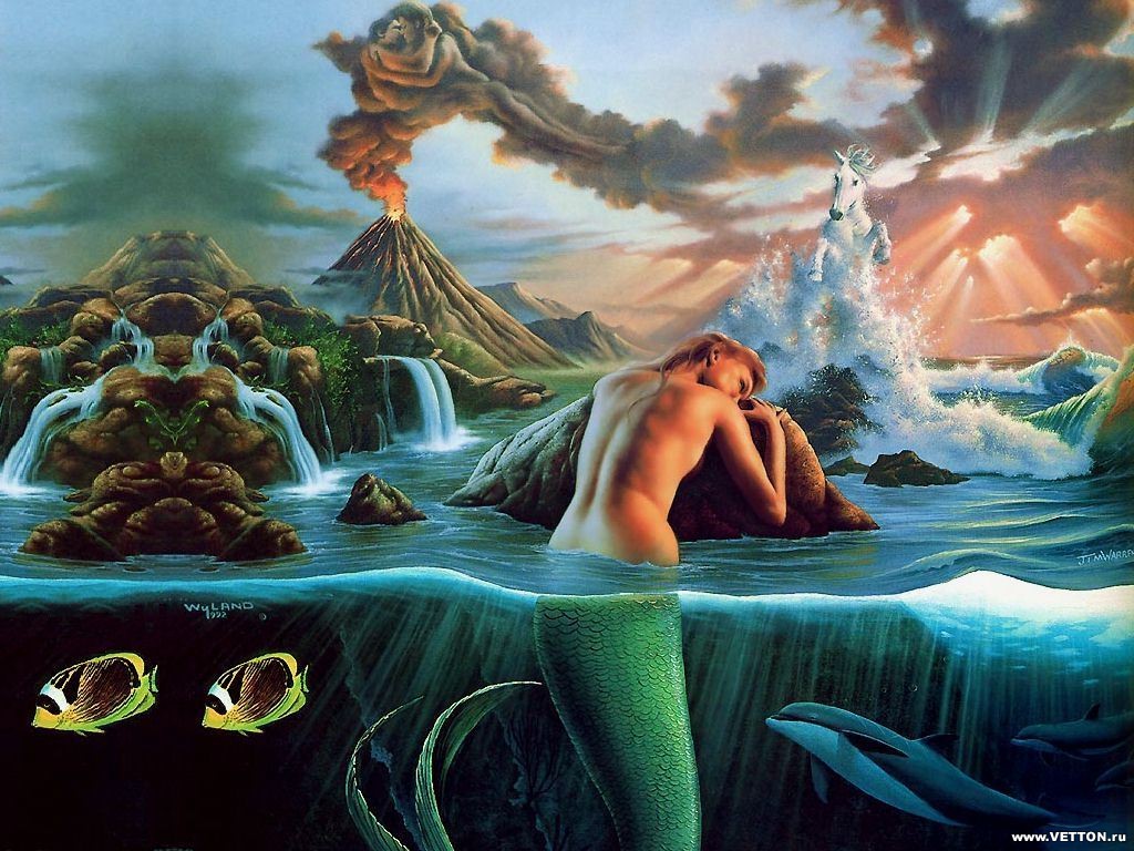 Mermaid - Dreams And Fantasy Painting - HD Wallpaper 