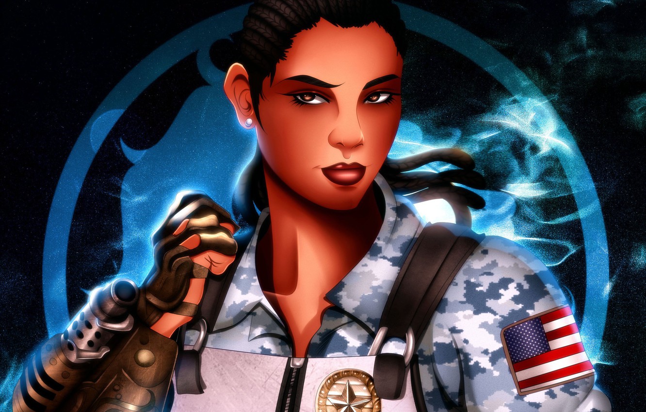 Photo Wallpaper Girl, Black, Fighter, Afro, Art, Mortal - Jacqui Briggs Art - HD Wallpaper 