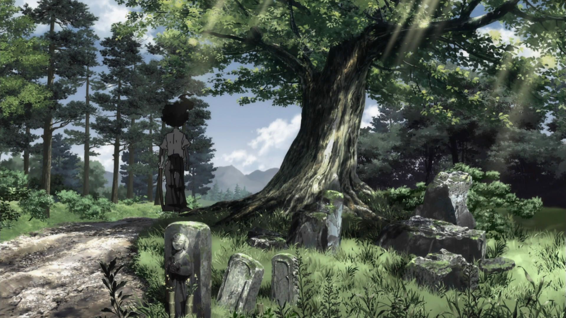 Afro Samurai Mountain Background - HD Wallpaper 