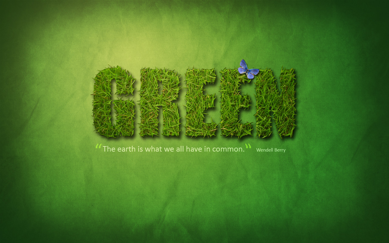 Green Wallpaper - Go Green - HD Wallpaper 