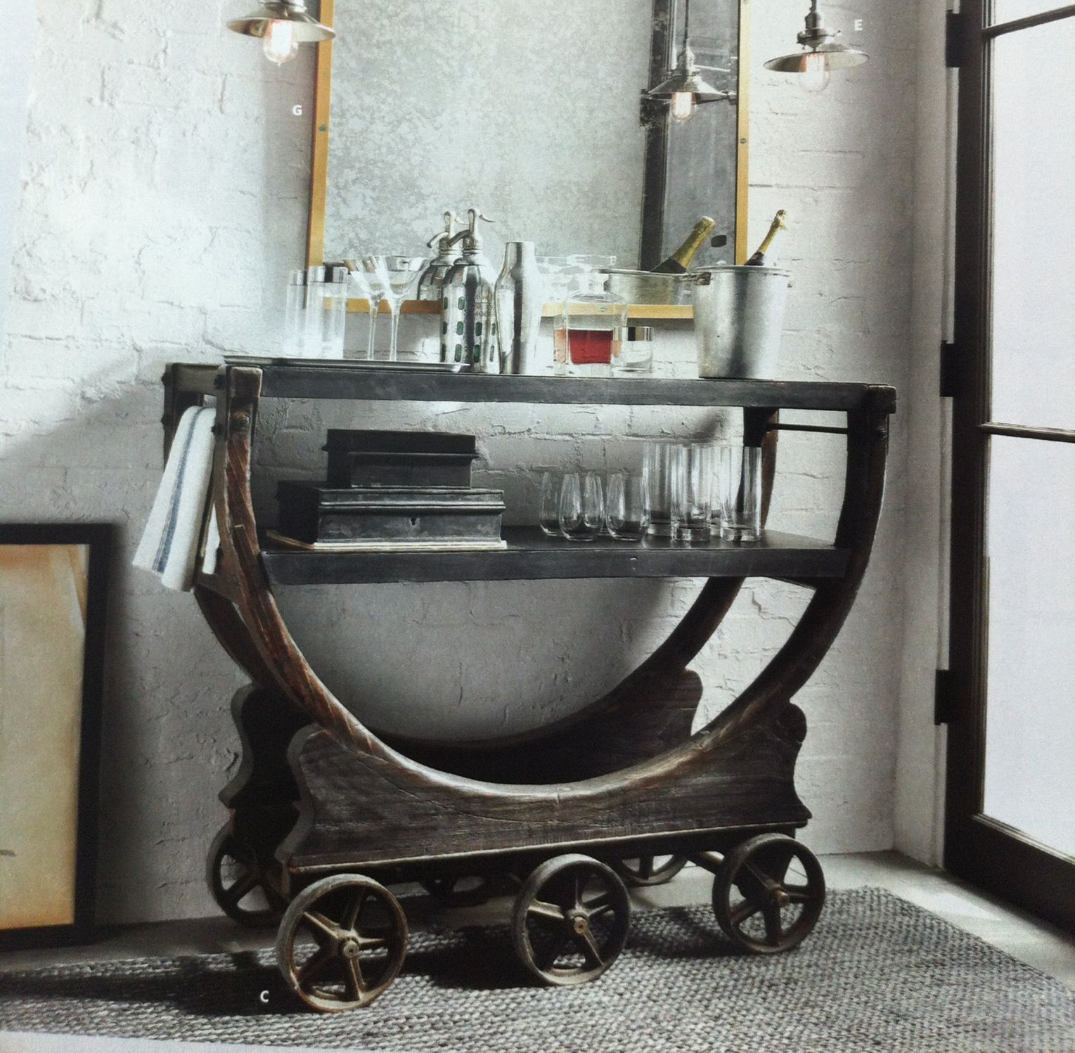 Restoration Hardware Bar Cart Ideas - HD Wallpaper 