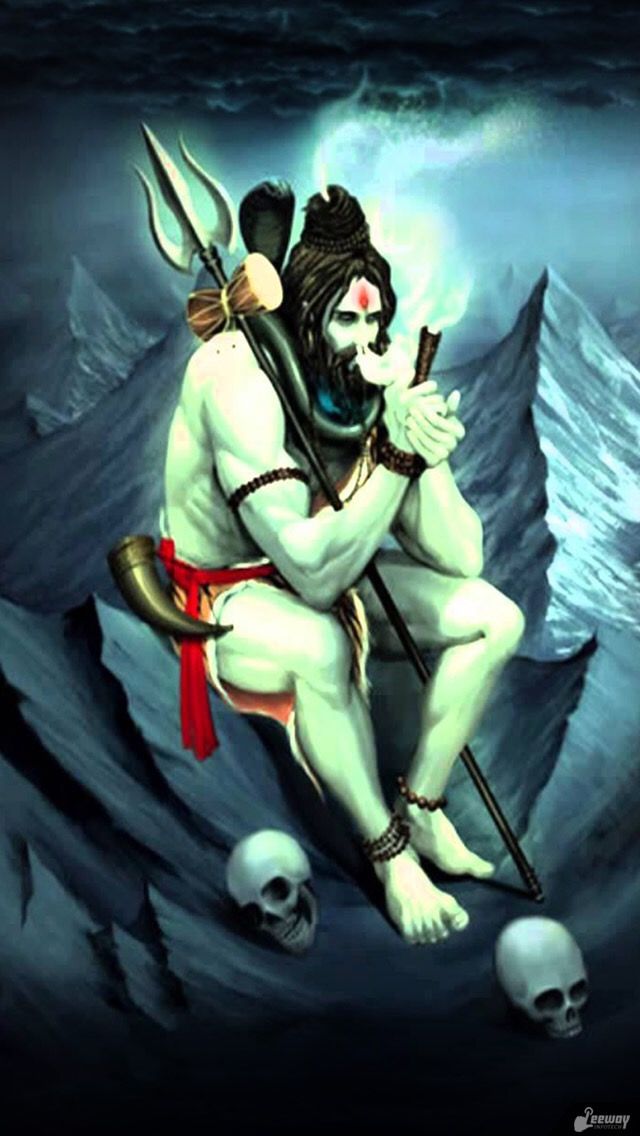 Lord Shiva Smoking Chillum - 640x1136 Wallpaper 