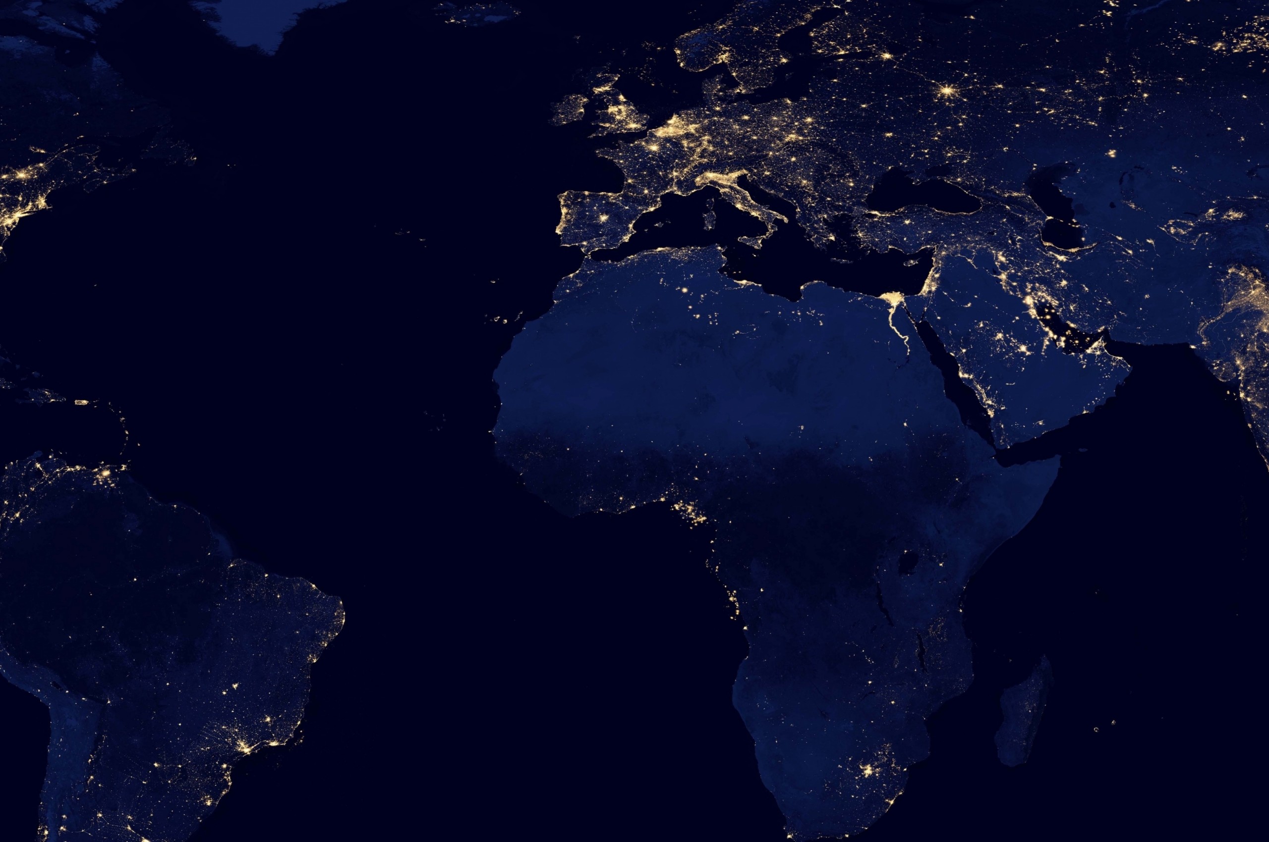 7680 X 2160 Wallpaper 
 Data Src Widescreen 7680 X - Night In Europe Satellite - HD Wallpaper 