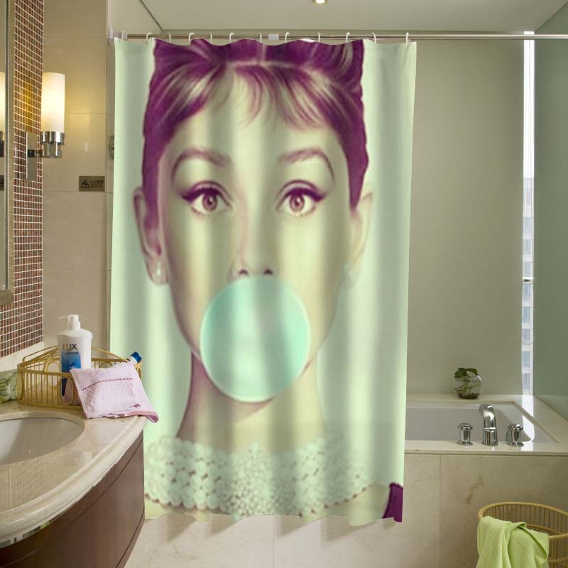 Audrey Hepburn Shower Curtain - Pinup Girl Shower Curtain - HD Wallpaper 