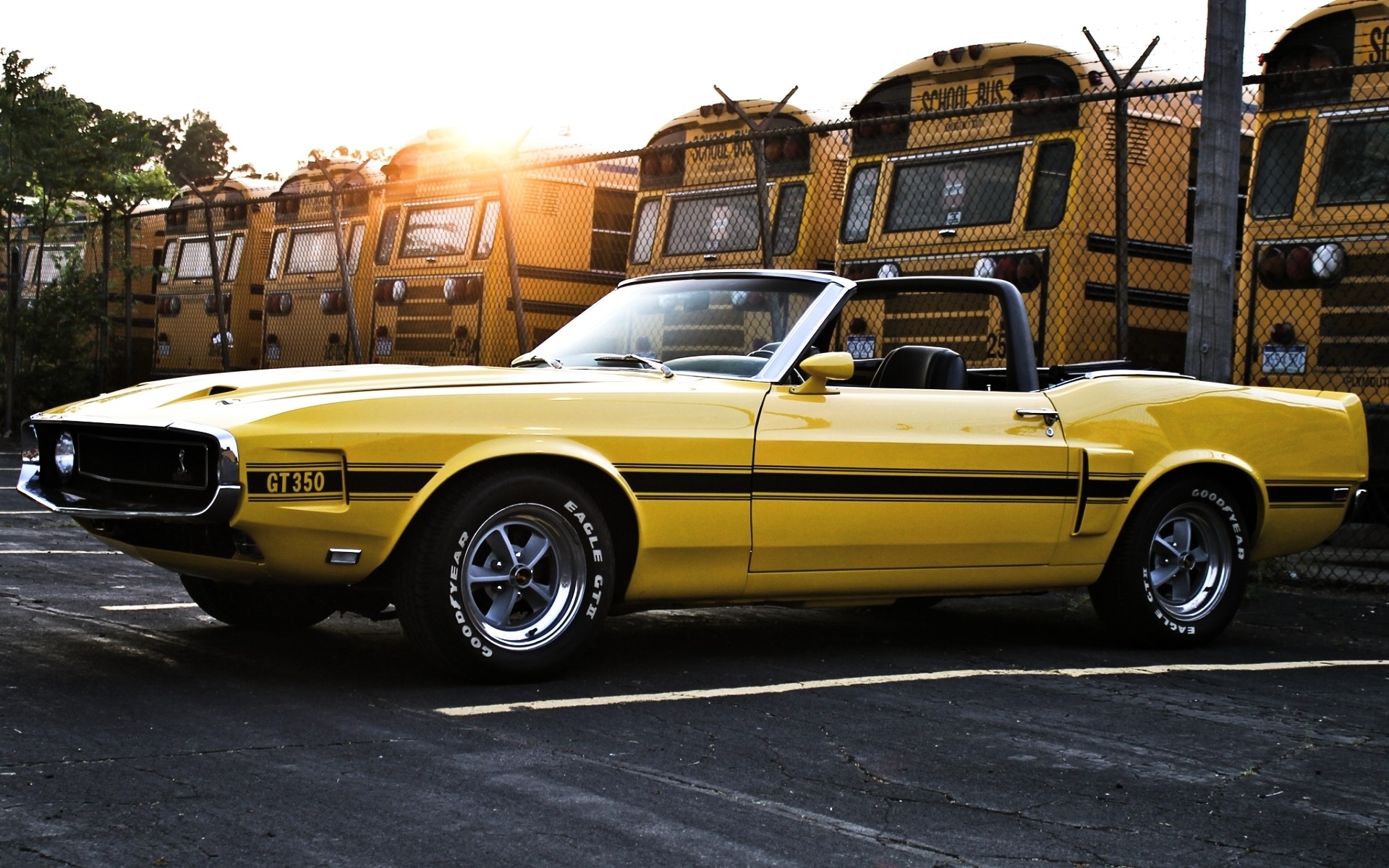 Wallpaper - Old Ford Mustang Yellow - HD Wallpaper 