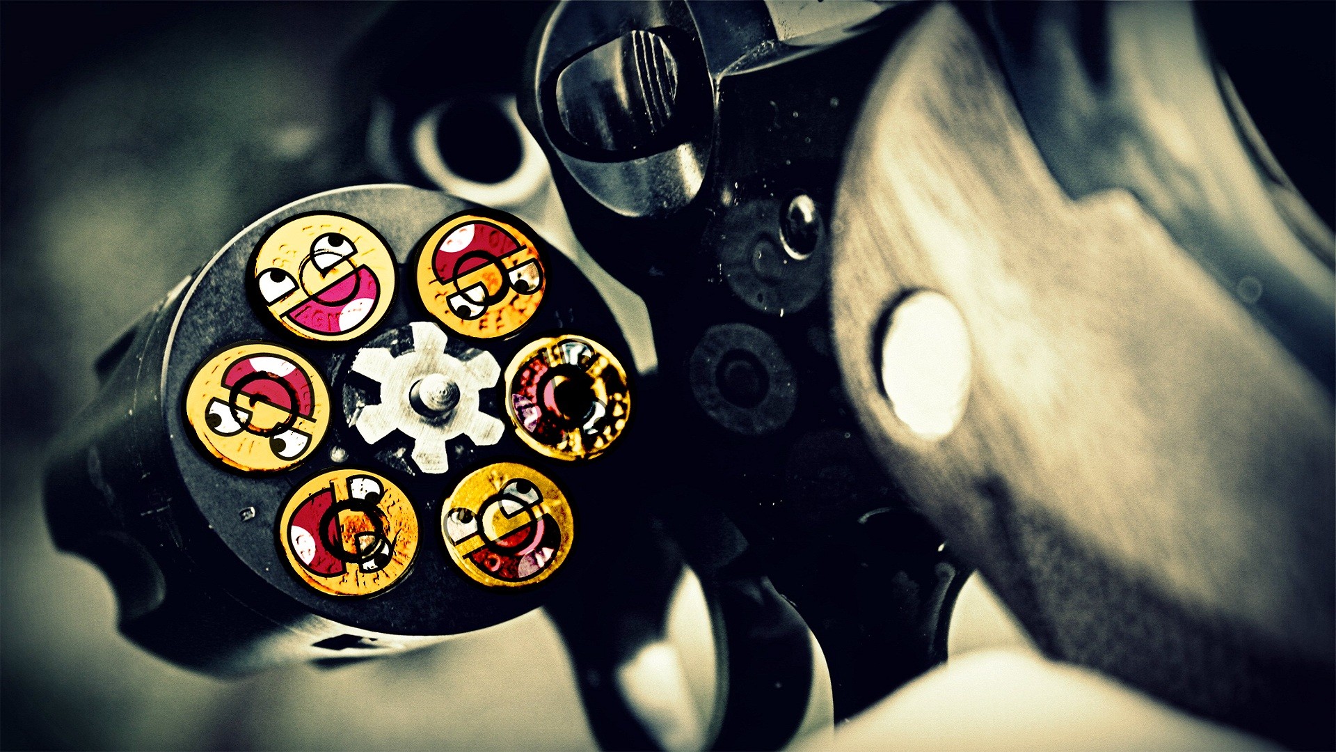Cool Computer Wallpapers - Smiley Face Bullets - HD Wallpaper 