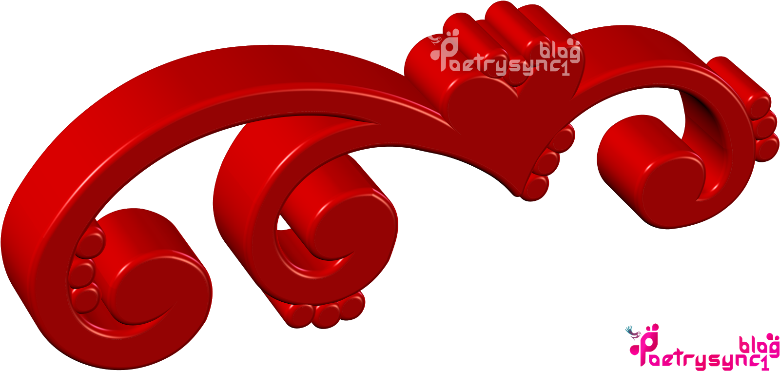 Love 3d Vector In Red Colour By Poetrysync1 - Illustration - HD Wallpaper 