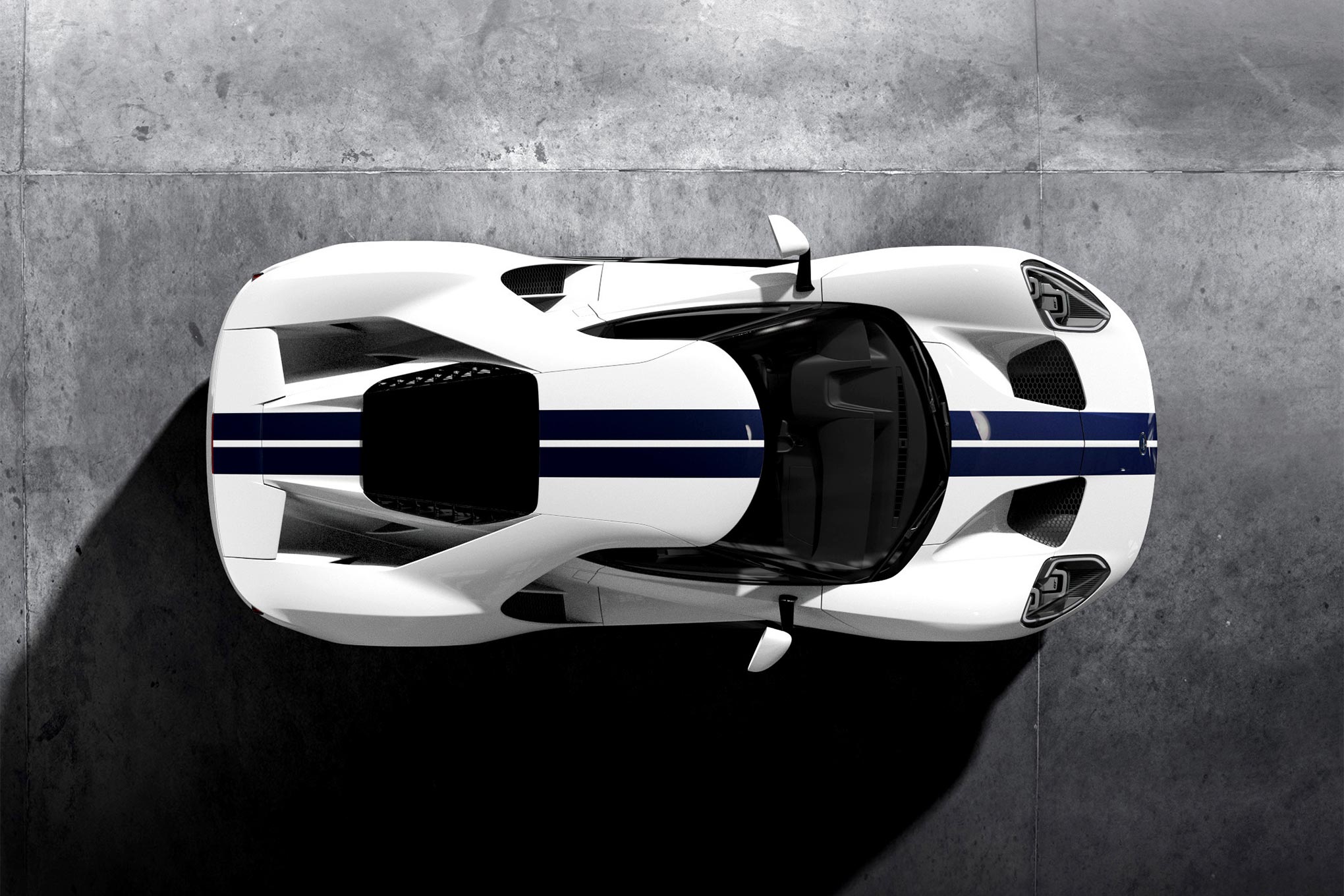 Ford Gt 2019 Top View - HD Wallpaper 