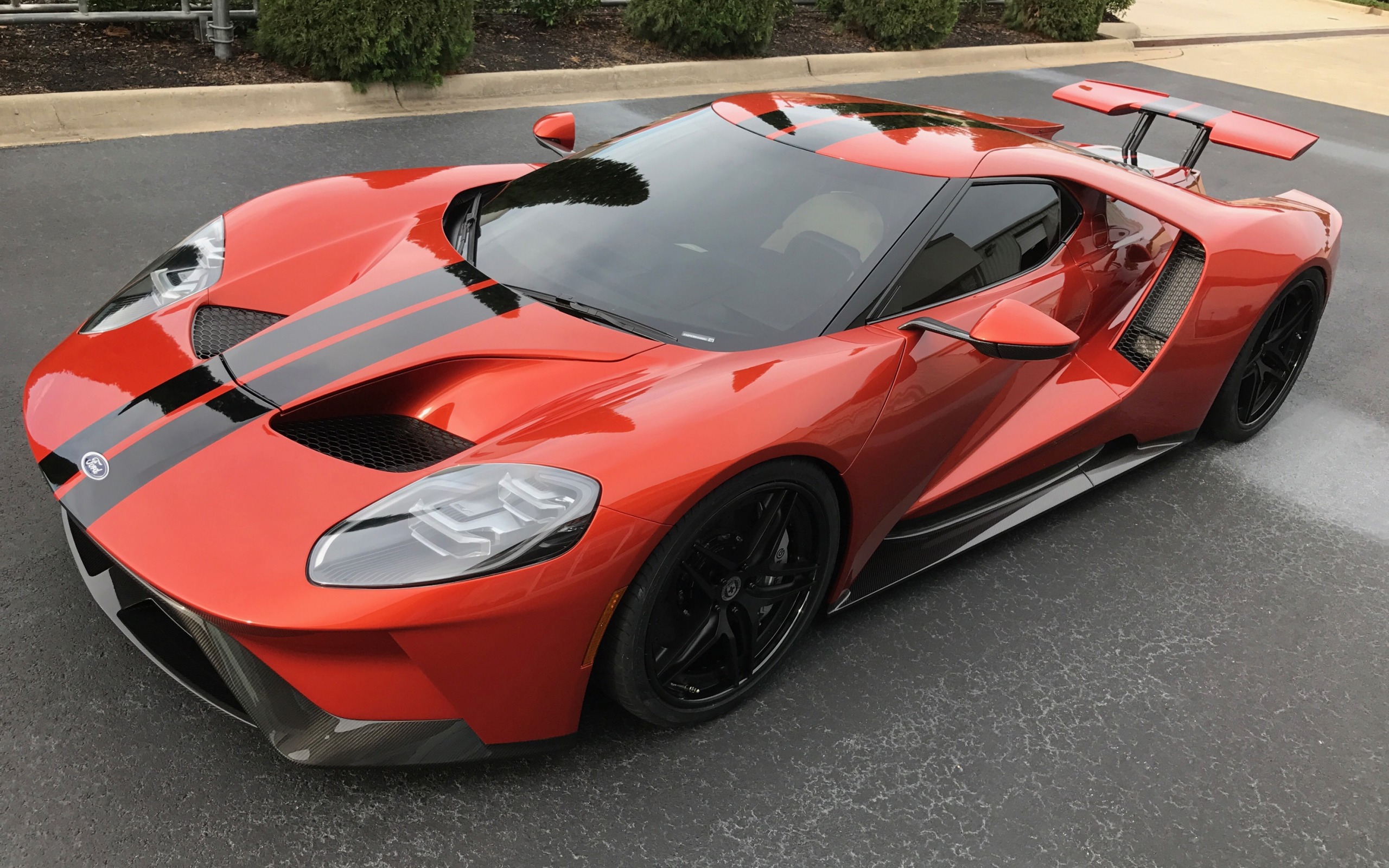 Ford Gt, 2017, Hre Wheels, Sports Car, Supercar, Red - Ford Gt 2017 Tuning - HD Wallpaper 