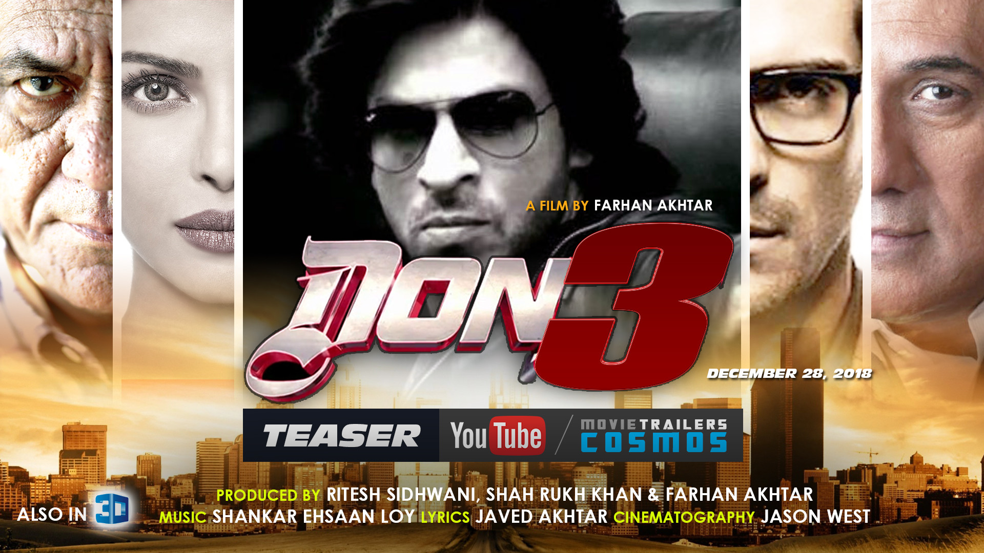 Don 3 Movie Wallpaper, Full Hd Wallpaper Of Shahrukh - Shahrukh Khan Don 3 Poster - HD Wallpaper 