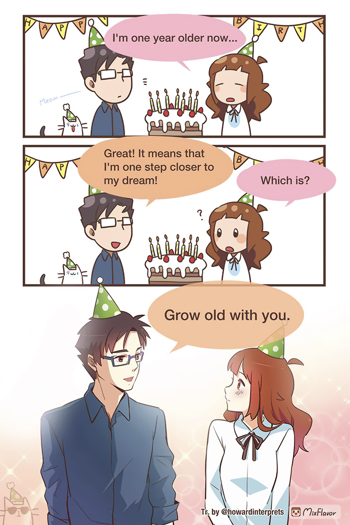 Illustrations Relationship Cute Tin Xuan Mixflavor - Growing Old With You Comic - HD Wallpaper 