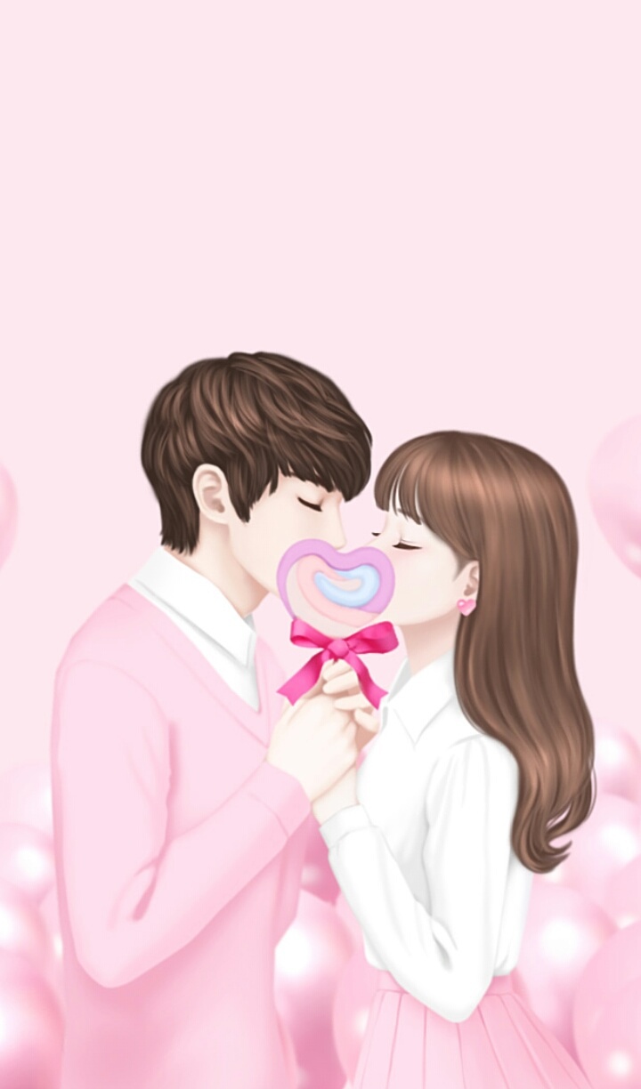 Art, Beauty, And Drawing Image - Korean Enakei Cute Cartoon Couple - HD Wallpaper 