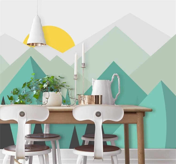 Pure Green Mountain Art Wallpaper Mural On The Wall - Современные Обои На Кухню 2019 - HD Wallpaper 