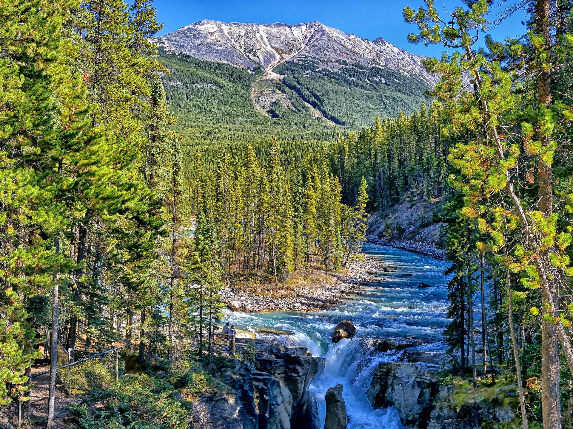 Wallpaper Sunwapta Falls, Jasper National Park, Alberta, - Sunwapta Falls - HD Wallpaper 