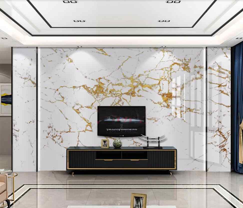 Modern Abstract Atmospheric Golden Texture Jasper Marble - Grey Marble Wall Mural - HD Wallpaper 