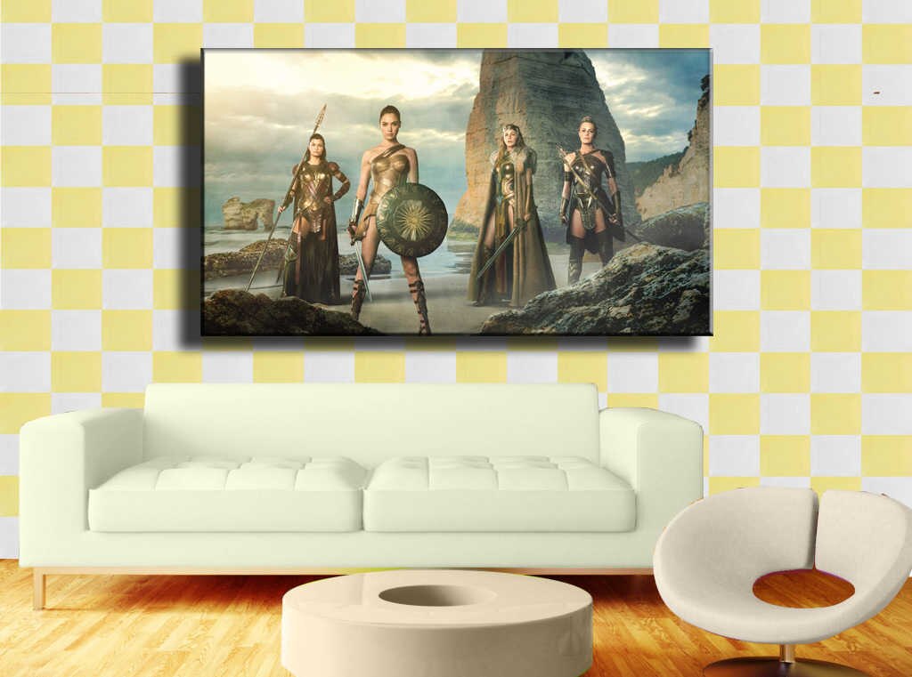 Wonder Woman Amazon Warrior Canvas Painting Living - Women Of Wonder Woman - HD Wallpaper 