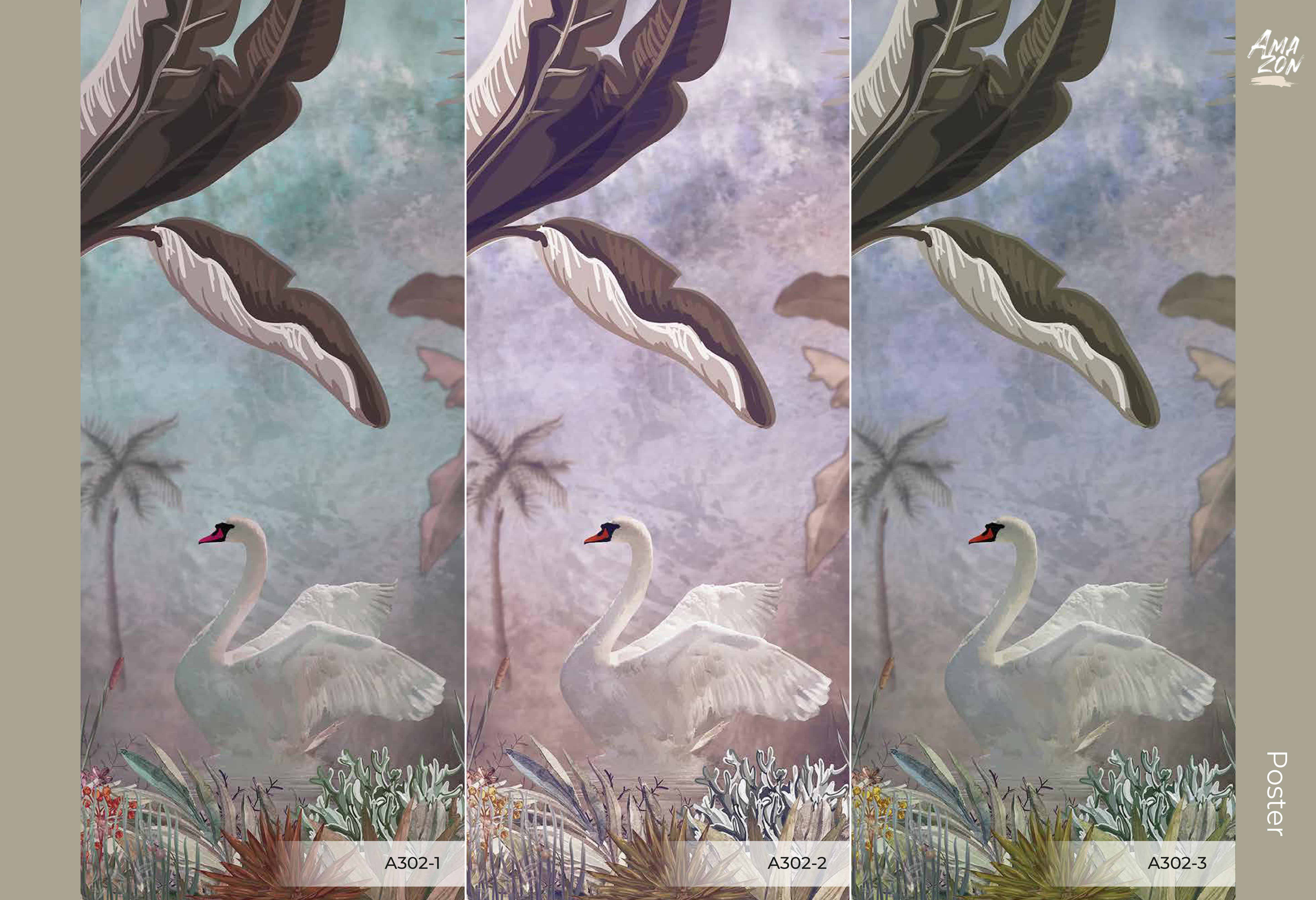 Adawall Amazon Mural Wallpaper A302 Serie - Waterfowl - HD Wallpaper 