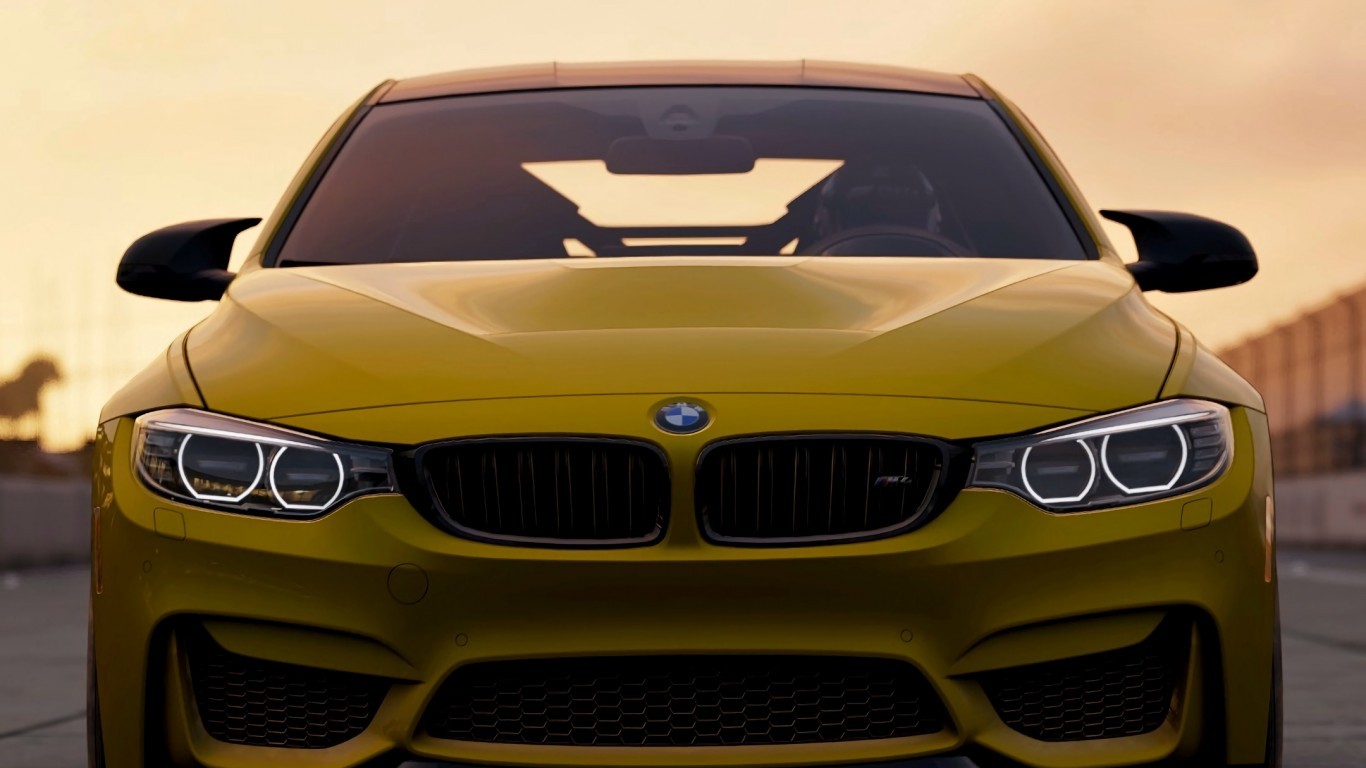 Bmw M3, Yellow, Front View, Luxury Cars - Bmw M4 - HD Wallpaper 