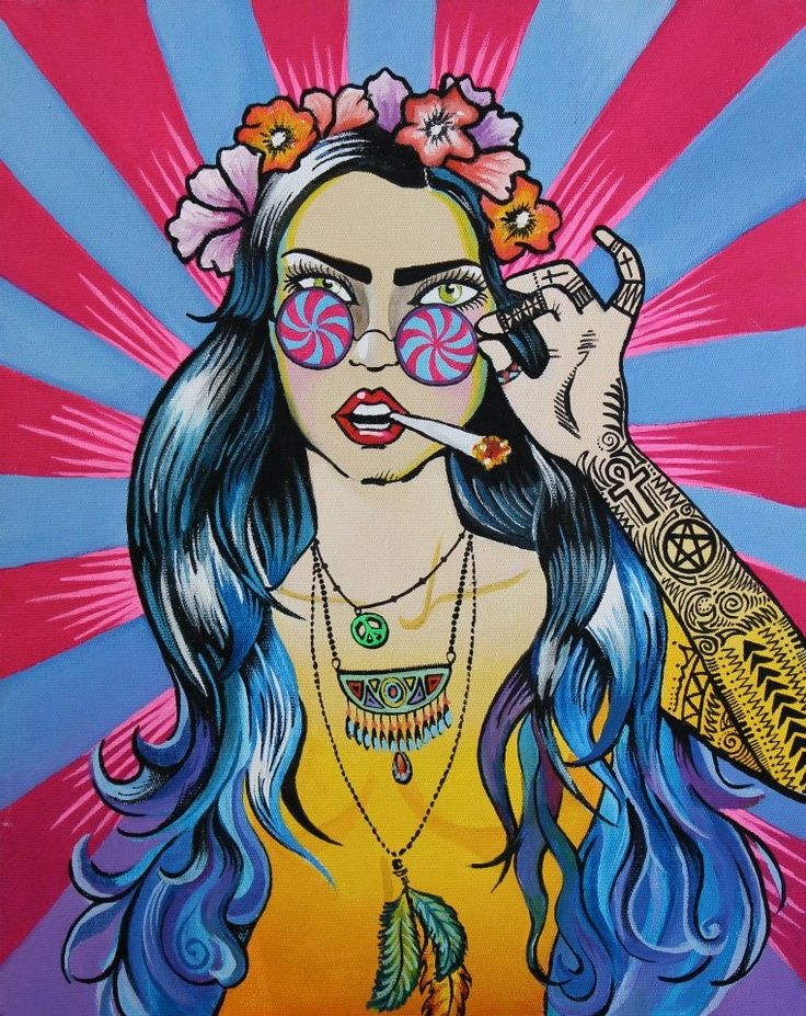 Trippy Hippie Art - HD Wallpaper 