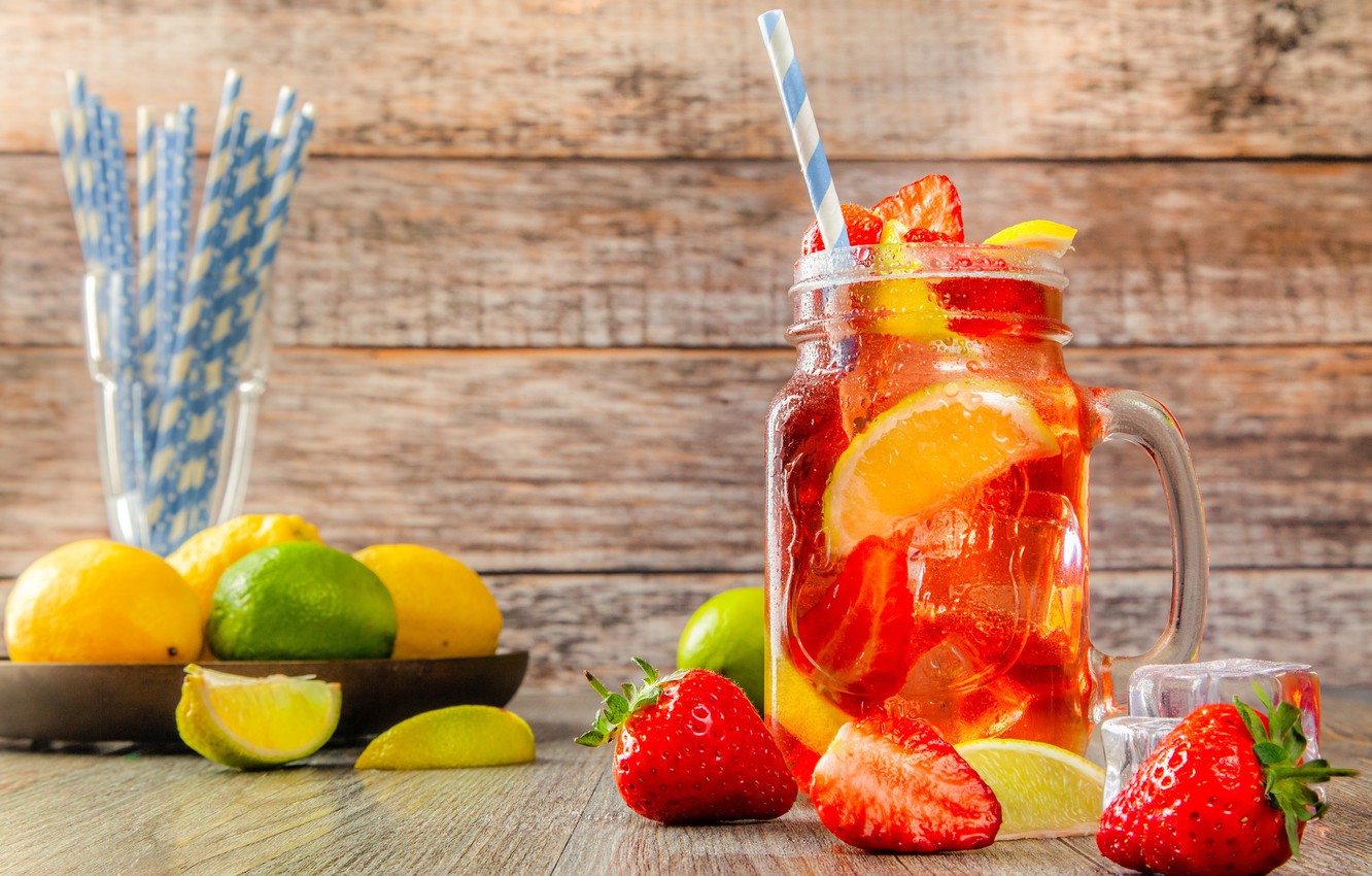 Photo Wallpaper Berries, Drink, Lemonade - Grattachecca - HD Wallpaper 