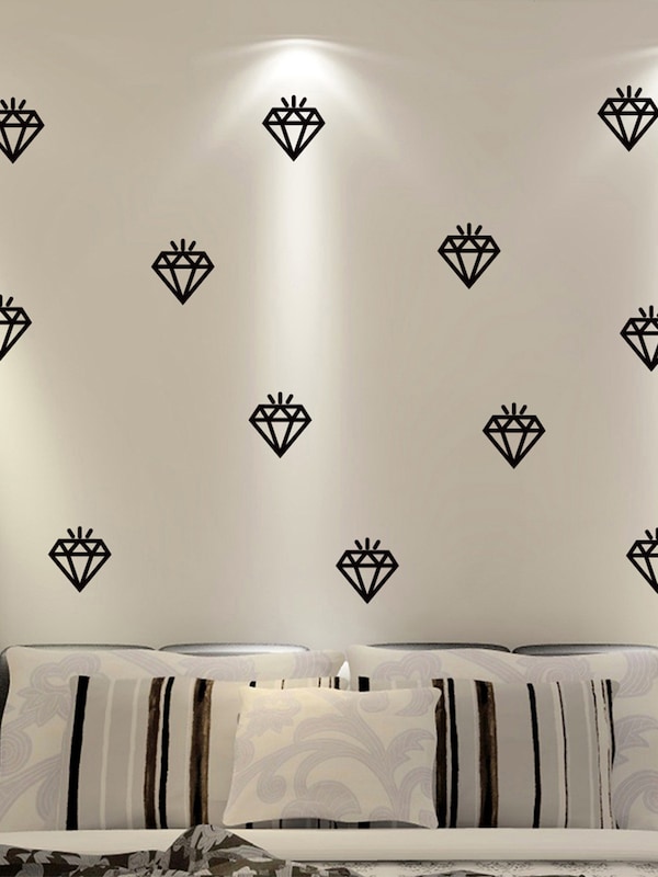 Diy Wall Sticker Diamond Shaped Design Solid Color - Living Room - HD Wallpaper 