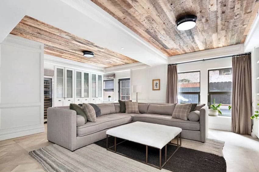 Living Room With Wood Tray Ceiling Paneling Light Brown Living Room 850x565 Wallpaper Teahub Io
