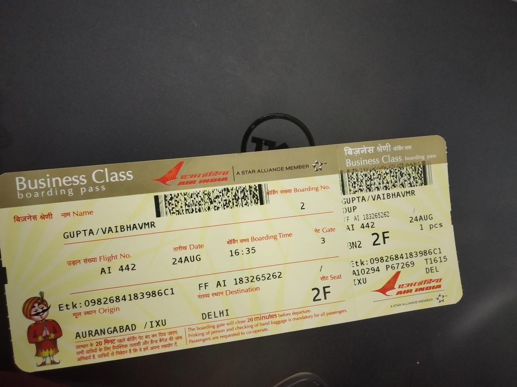 Air India Business Class Boarding Pass - HD Wallpaper 