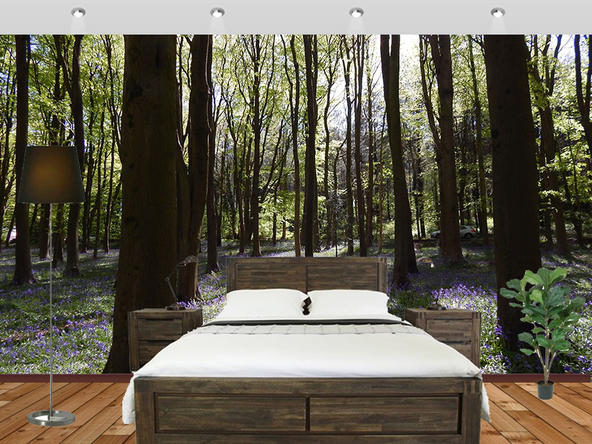 Woodland Wall Mural Nature Wallpaper Themes Wall Art - Graffiti On Wall In Rooms - HD Wallpaper 